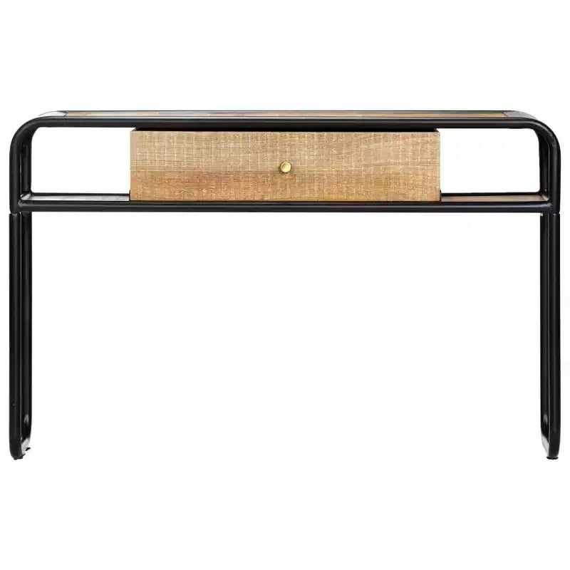 vidaXL Table Console Table d'entrée Table d'appoint avec tiroir Bois de manguier massif