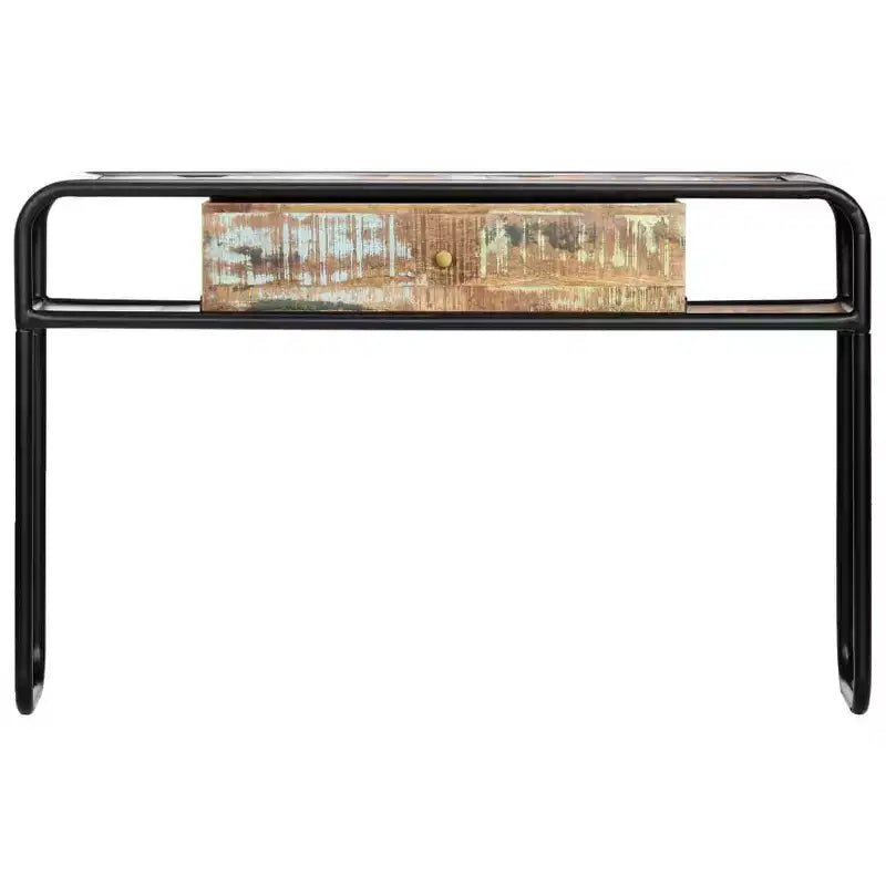 vidaXL Table Console Table d'entrée Table d'appoint avec tiroir Bois de manguier massif