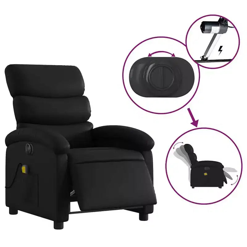 vidaXL Fauteuil de massage inclinable Similicuir Moyen