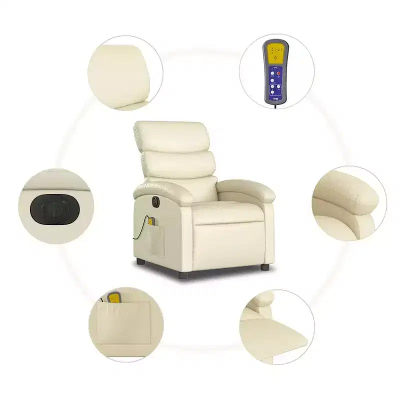 vidaXL Fauteuil de massage inclinable Similicuir Moyen