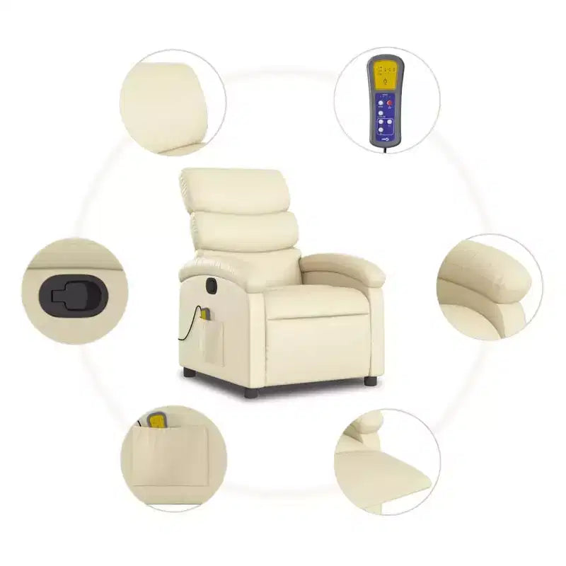 vidaXL Fauteuil de massage inclinable Similicuir Moyen