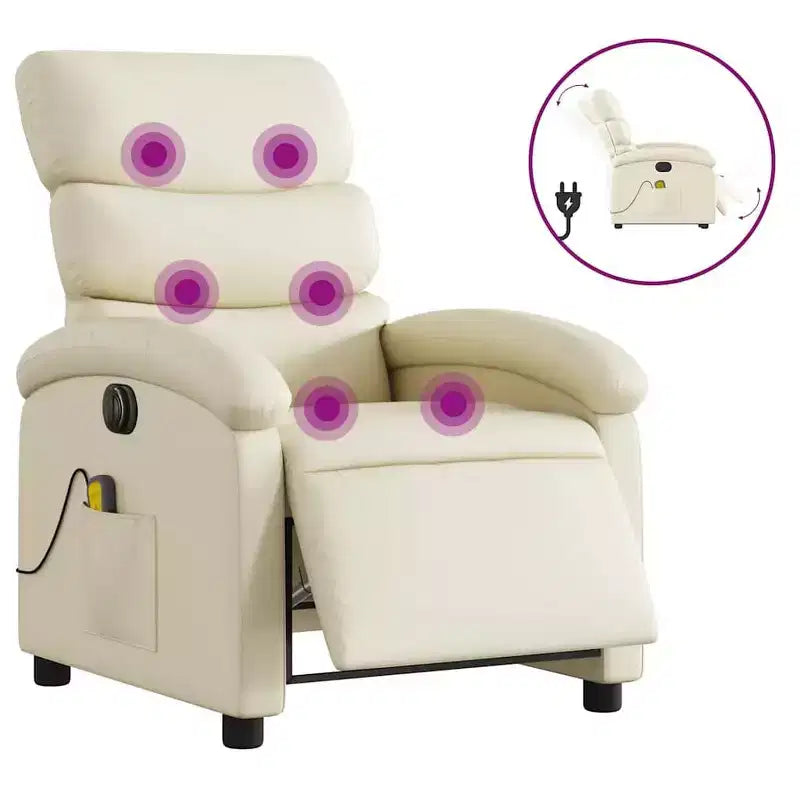 vidaXL Fauteuil de massage inclinable Similicuir Moyen