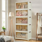 Bacs de rangement empilables avec couvercles, tiroirs de rangement en plastique avec portes magnétiques et roulettes, organisateurs de placard pliables et escamotables, pour la maison et le dortoir