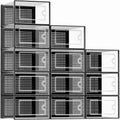 12 PCS Shoe Organizer, Clear Plastic Stackable Shoe Organizer for Closet, Clear Plastic Stackable Shoe Box for Entryway Space Saving Collapsible