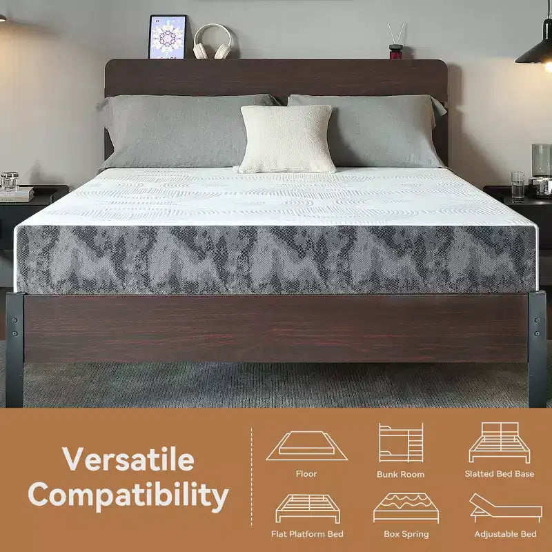 Matelas double Sailvan, matelas en mousse à mémoire de forme de 8 pouces en boîte, matelas en gel rafraîchissant à sensation moyenne et certifié CertiPUR-US