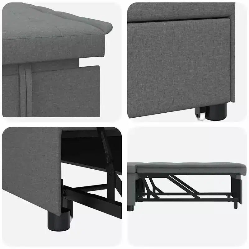 vidaXL Canapé-lit gris clair 194 x 67 x 37 cm tissu