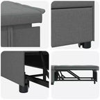 vidaXL Canapé-lit gris clair 194 x 67 x 37 cm tissu