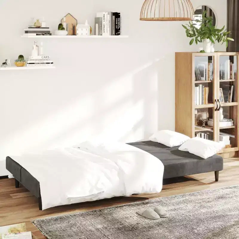 vidaXL Canapé-lit 2 places d'appoint Rembourré Causeuse Convertible Velours