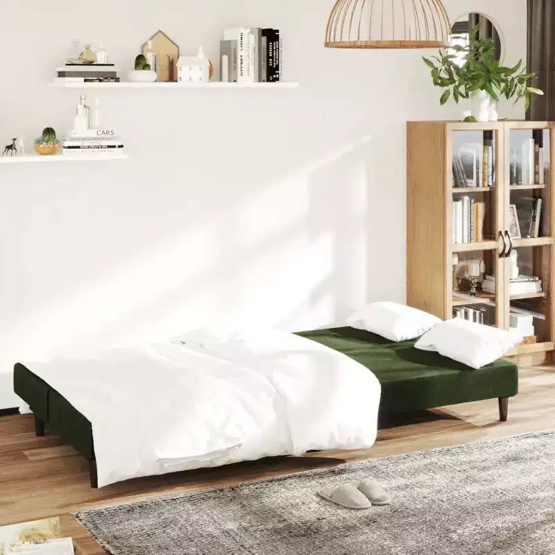 vidaXL Canapé-lit 2 places d'appoint Rembourré Causeuse Convertible Velours