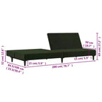 vidaXL Canapé-lit 2 places d'appoint Rembourré Causeuse Convertible Velours