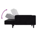 vidaXL Canapé-lit 2 places d'appoint Rembourré Causeuse Convertible Velours