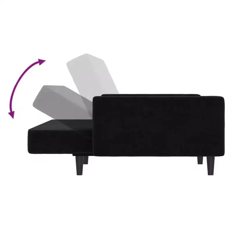vidaXL Canapé-lit 2 places d'appoint Rembourré Causeuse Convertible Velours