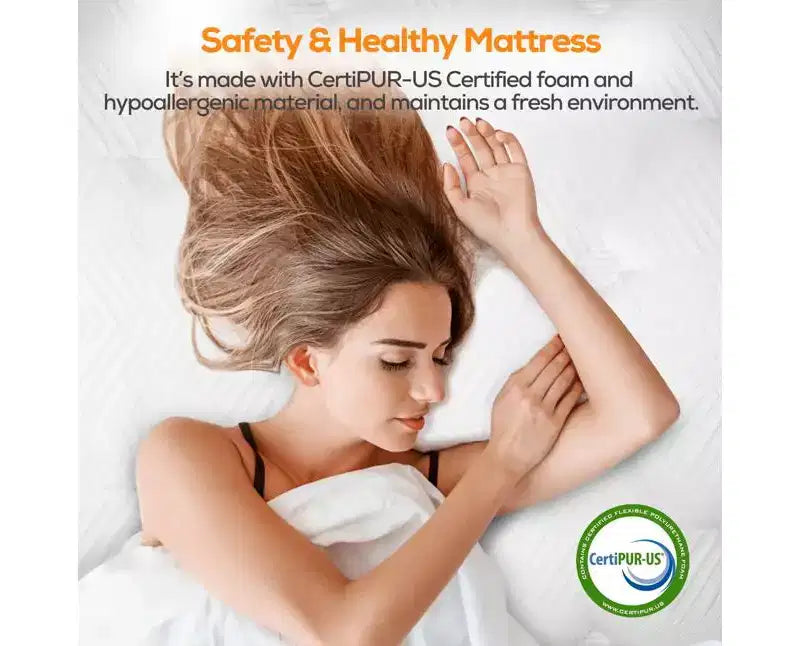 Matelas hybride 14 pouces King en boîte avec mousse à mémoire de forme au gel, fermeté moyenne, soulagement de la pression, anti-sensibilité, certifié CertiPUR-US