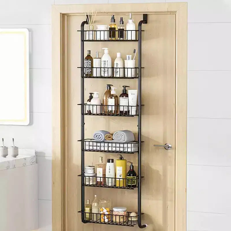 Acekool Organiseur de Garde-Manger à Suspendre Derrière la Porte, Étagère de Rangement Murale en Métal Robuste à 6 Niveaux pour Cuisine