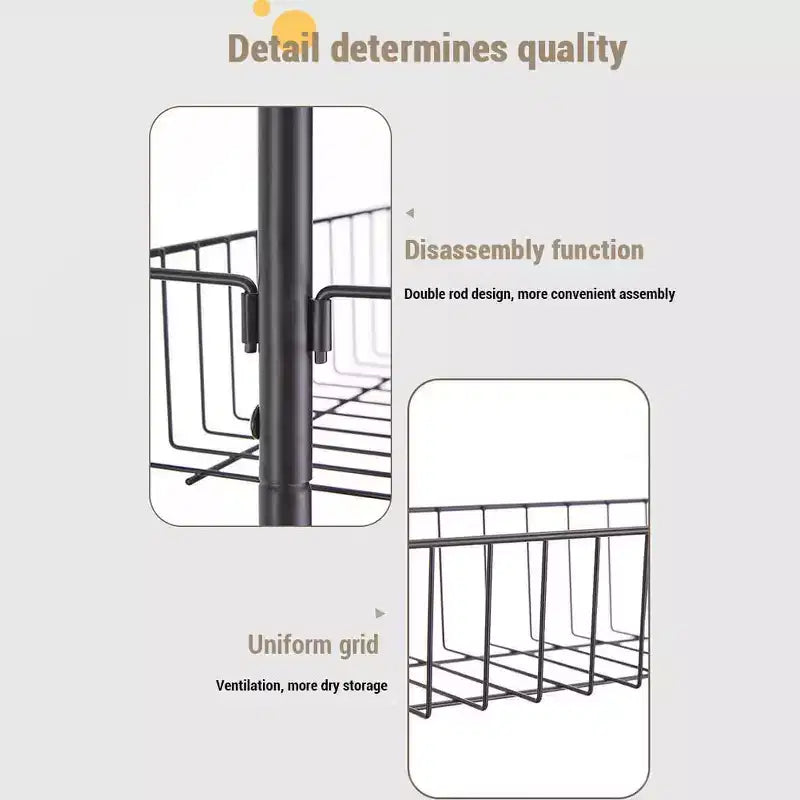Acekool Organiseur de Garde-Manger à Suspendre Derrière la Porte, Étagère de Rangement Murale en Métal Robuste à 6 Niveaux pour Cuisine