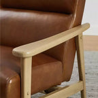 Fauteuil d'appoint moderne Art Leon en cuir et chêne