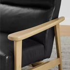 Fauteuil d'appoint moderne Art Leon en cuir et chêne