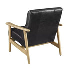 Fauteuil d'appoint moderne Art Leon en cuir et chêne
