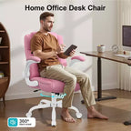 Chaise de bureau de direction en cuir PU, Chaise de bureau ergonomique à dossier haut avec hauteur réglable, Accoudoirs relevables Siège confortable pour le bureau à domicile