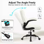 Chaise de bureau de direction en cuir PU, Chaise de bureau ergonomique à dossier haut avec hauteur réglable, Accoudoirs relevables Siège confortable pour le bureau à domicile