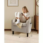 Fauteuils d'appoint en similicuir, fauteuils club baril avec assise moelleuse pour salon, chambre, salle de lecture, salle d'attente