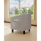 Fauteuils d'appoint en similicuir, fauteuils club baril avec assise moelleuse pour salon, chambre, salle de lecture, salle d'attente