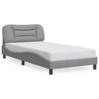 vidaXL Cadre de lit avec Lumières LED Base Courbée Meuble de Chambre à Coucher en Tissu