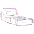 vidaXL Cadre de lit avec Lumières LED Base Courbée Meuble de Chambre à Coucher en Tissu