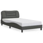vidaXL Cadre de lit avec Lumières LED Base Courbée Meuble de Chambre à Coucher en Tissu