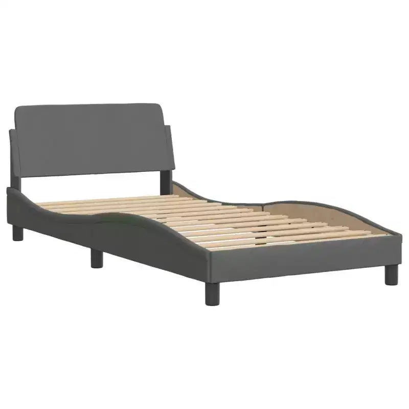vidaXL Cadre de lit avec Lumières LED Base Courbée Meuble de Chambre à Coucher en Tissu