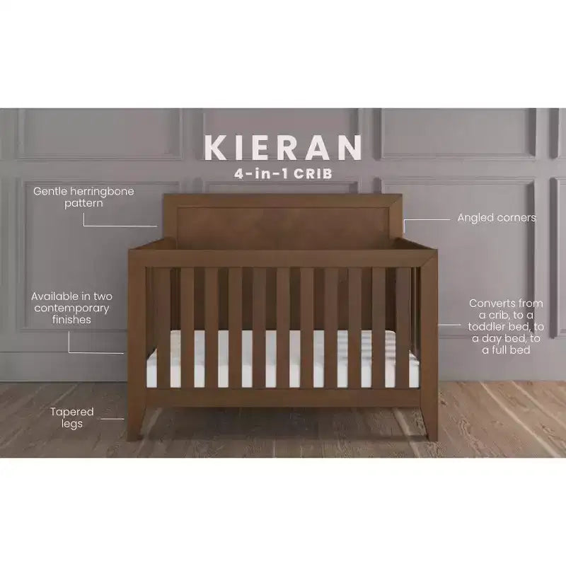 Lit de bébé convertible 4-en-1 Kieran de Child Craft, se transforme en lit de jour, en lit de tout-petit, en grand lit, 3 positions de matelas, finition sécuritaire pour bébé