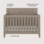 Lit de bébé convertible 4-en-1 Kieran de Child Craft, se transforme en lit de jour, en lit de tout-petit, en grand lit, 3 positions de matelas, finition sécuritaire pour bébé