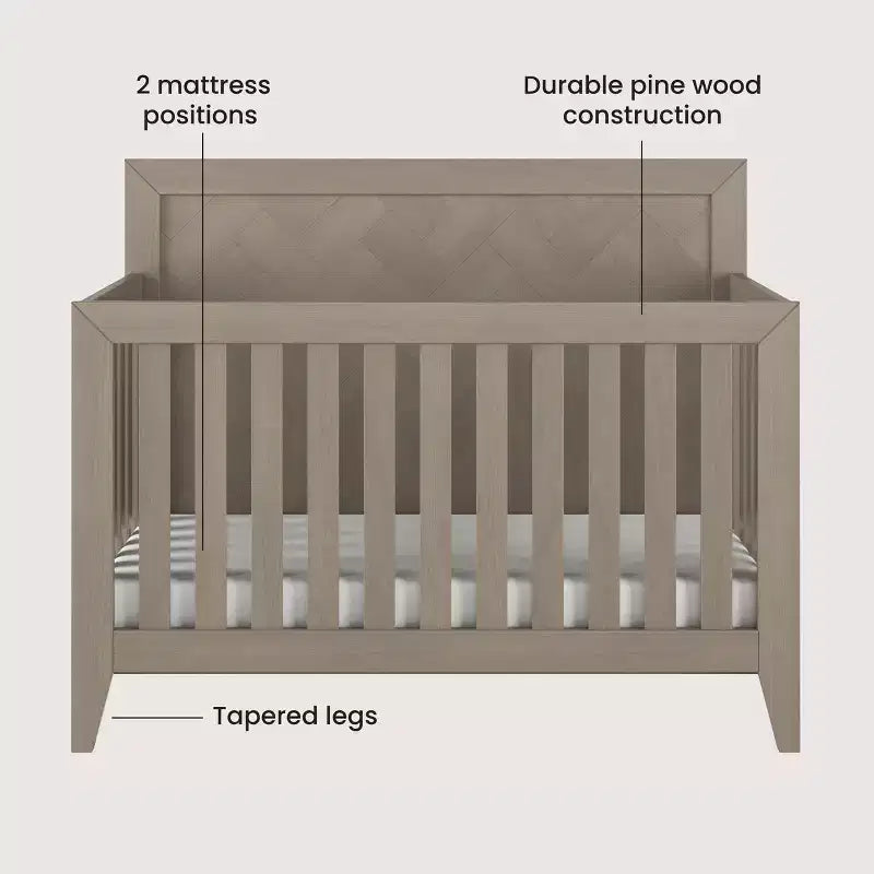 Lit de bébé convertible 4-en-1 Kieran de Child Craft, se transforme en lit de jour, en lit de tout-petit, en grand lit, 3 positions de matelas, finition sécuritaire pour bébé