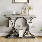 Console de couloir Acekool Grain, Table de canapé mince à 3 niveaux avec pieds géométriques pour entrée ou derrière le canapé