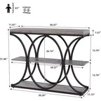 Console de couloir Acekool Grain, Table de canapé mince à 3 niveaux avec pieds géométriques pour entrée ou derrière le canapé