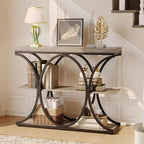 Console de couloir Acekool Grain, Table de canapé mince à 3 niveaux avec pieds géométriques pour entrée ou derrière le canapé