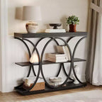 Console de couloir Acekool Grain, Table de canapé mince à 3 niveaux avec pieds géométriques pour entrée ou derrière le canapé