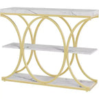 Console de couloir Acekool Grain, Table de canapé mince à 3 niveaux avec pieds géométriques pour entrée ou derrière le canapé