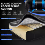 Chaise de jeu ergonomique Acekool pour adultes, cuir PU, massage lombaire, repose-pieds, réglable, pour bureau ou jeu