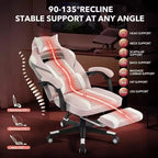 Chaise de jeu ergonomique Acekool pour adultes, cuir PU, massage lombaire, repose-pieds, réglable, pour bureau ou jeu