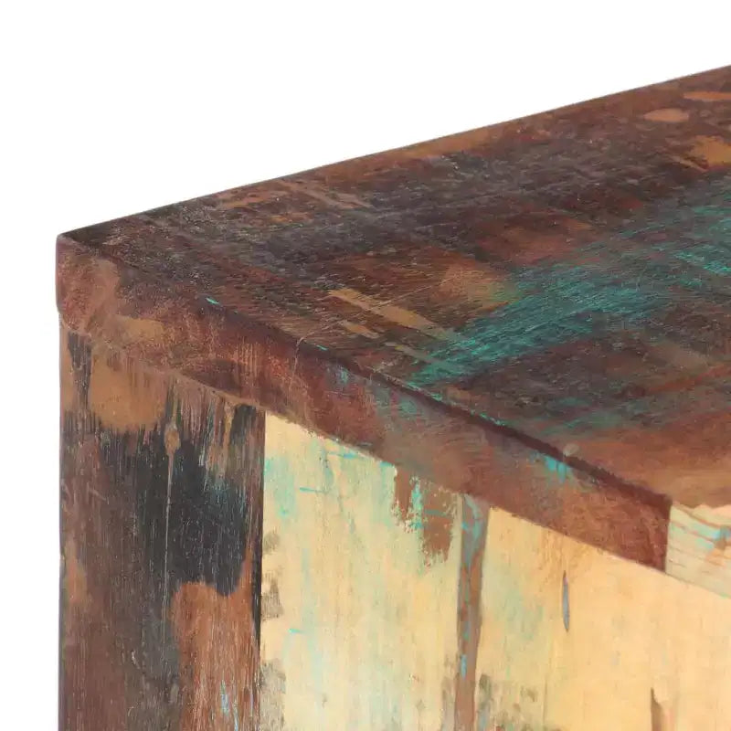 vidaXL Bureau Bois de récupération massif Couleurs mélangées, Fer Bureau moyen