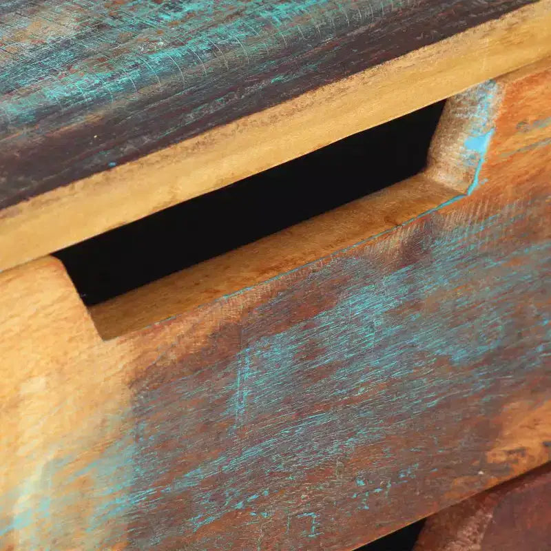 vidaXL Bureau Bois de récupération massif Couleurs mélangées, Fer Bureau moyen