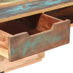 vidaXL Bureau Bois de récupération massif Couleurs mélangées, Fer Bureau moyen