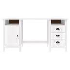 vidaXL Bureau blanc en pin massif Bureau standard rectangulaire rustique