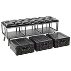 vidaXL Storage Bench 43.3 Black Faux Leather