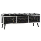 vidaXL Banc de rangement 110 cm Similicuir noir