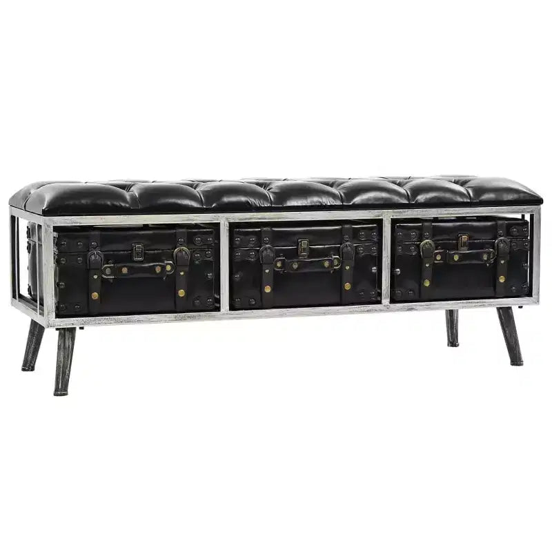 vidaXL Banc de rangement 110 cm Similicuir noir