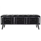 vidaXL Banc de rangement 110 cm Similicuir noir