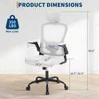 Chaise de bureau ergonomique Acekool avec appui-tête réglable, accoudoirs relevables, chaise de bureau en maille pour bureau à domicile