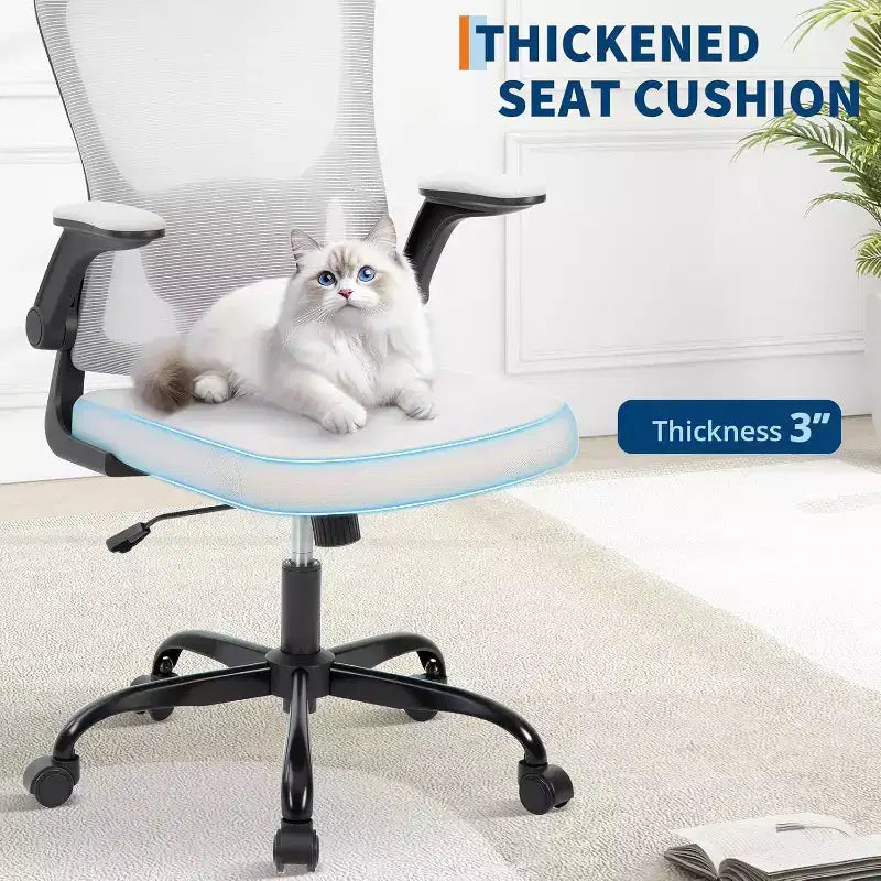 Chaise de bureau ergonomique Acekool avec appui-tête réglable, accoudoirs relevables, chaise de bureau en maille pour bureau à domicile
